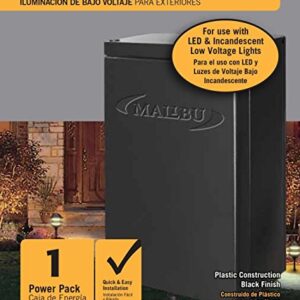 Malibu 45 Watt Power Pack with Sensor and Weather Shield for Low Voltage Landscape Lighting and Spotlight Outdoor Transformer 120V Input 12V Output 8100-9045-01