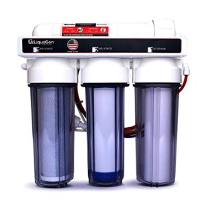 liquagen- 4 stage hydroponics reverse osmosis water filtration system- 100 gpd | water purifier for indoor or outdoor garden use | hydroponics growing system | healthy plants starts with healthy water