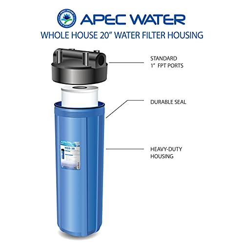 APEC Water Systems HBB-20 20 inch Whole Water Filter Housing 1 inch Inlet/Outlet, Blue