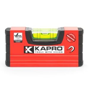 Kapro - 246 Handy Pocket Level - Magnetic - Features VPA Certified & Shock-Resistant Vial - with Rubber End Caps - Pocket-Sized and Compact - Aluminum Box Profile - 4”