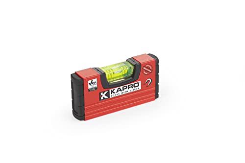 Kapro - 246 Handy Pocket Level - Magnetic - Features VPA Certified & Shock-Resistant Vial - with Rubber End Caps - Pocket-Sized and Compact - Aluminum Box Profile - 4”