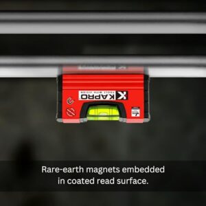 Kapro - 246 Handy Pocket Level - Magnetic - Features VPA Certified & Shock-Resistant Vial - with Rubber End Caps - Pocket-Sized and Compact - Aluminum Box Profile - 4”