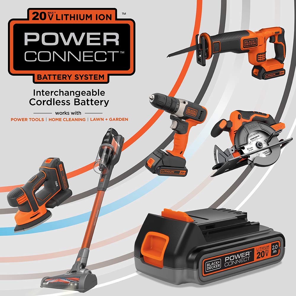 BLACK+DECKER 20V MAX Cordless Drill and Impact Driver, Power Tool Combo Kit with Battery and Charger (BD2KITCDDI)