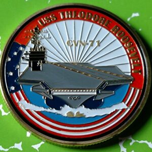 US Navy USS Theodore Roosevelt CVN-71 Colorized Challenge Art Coin