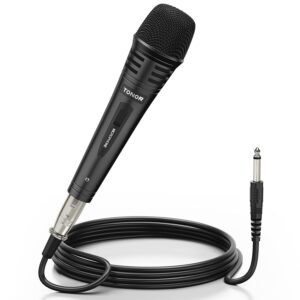 tonor dynamic karaoke microphone for singing with 5m xlr cable, metal handheld mic compatible with karaoke machine/speaker/amp/mixer for karaoke singing, speech, wedding and outdoor activity
