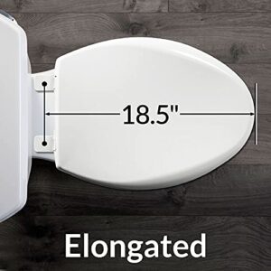 MAYFAIR 18440EC 000 Open Front Toilet Seat will Never Loosen and Easily Remove, ELONGATED, Durable Enameled Wood, White