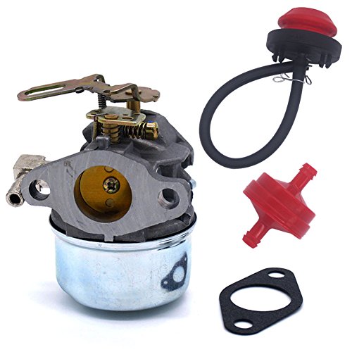 FitBest New Carb for Tecumseh 640084B HSK40 HSK50 HS50 LH195SP Snowblower Carburetor with Primer Bulb & Fuel Line Filter