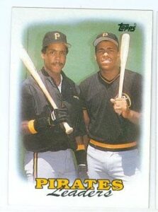 barry bonds and bobby bonilla baseball card (pittsburgh pirates all stars) 1988 topps #231