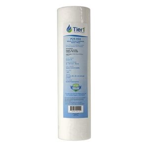 tier1 25 micron 10 inch x 2.5 inch | spun wound polypropylene whole house sediment water filter replacement cartridge | compatible with pentek pd-25-934, american plumber w25p, home water filter