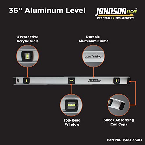 Johnson Level & Tool 36" Aluminum Level w/Rule,Black