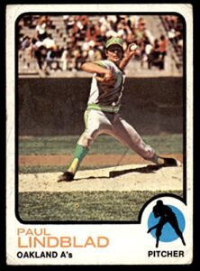 1973 topps # 406 paul lindblad oakland athletics (baseball card) fair athletics