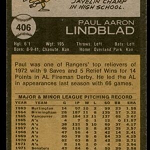 1973 Topps # 406 Paul Lindblad Oakland Athletics (Baseball Card) FAIR Athletics