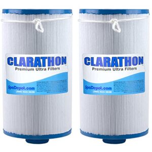 clarathon 2 replacement filters for lifesmart, freeflow, aquaterra, hydromaster, grandmaster, simplicity, bermuda spas - 50sf [2-pack]