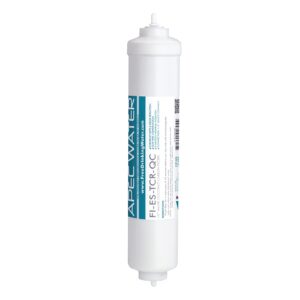 apec water systems fi-es-tcr-qc 10" high capacity inline carbon filter with 1/4" quick connect for undersink reverse osmosis water system stage-5, 1 count (pack of 1), white