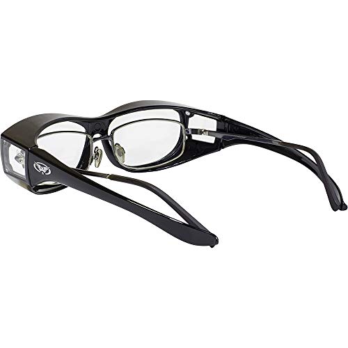 Global Vision Escort Safety Fit Over Glasses, Black Frame (3 Pack - 1 Clear Lens, 1 Smoke Lens, 1 Yellow Lens)