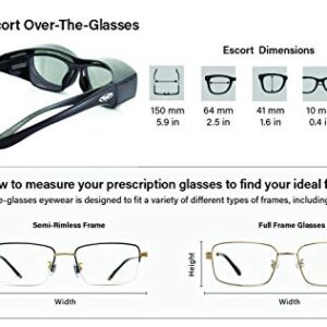 Global Vision Escort Safety Fit Over Glasses, Black Frame (3 Pack - 1 Clear Lens, 1 Smoke Lens, 1 Yellow Lens)