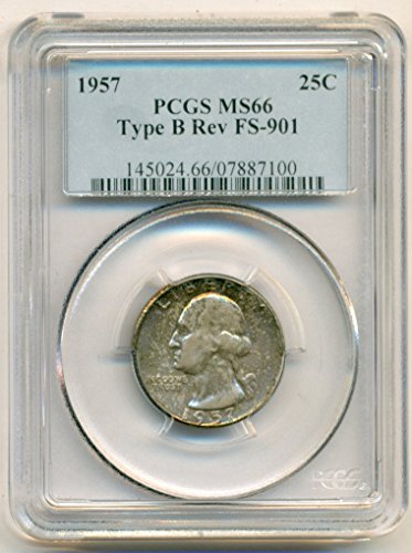 1957 Washington Type B Reverse Variety FS-901 Quarter MS66 PCGS