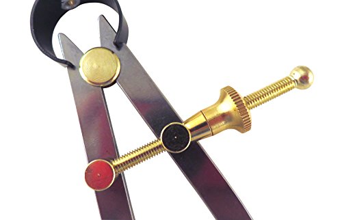 Toolmaker's “Yankee” Quick-Spring Nut, Rapid Adjust, Spring Dividers Calipers Compass, 0-12.5” / 317 mm Range, Brass Fulcrum and Fine Adjustment Mechanism, Flat Leg, C7-12