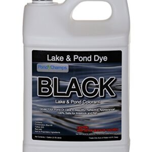 Pond Champs Black Lake & Pond Dye – One Gallon of Deep Black Pond Colorant – Treats 1 Acre – Keeps Pond Safe from UV Rays - Safe for Fish, Wildlife, Pets & Children