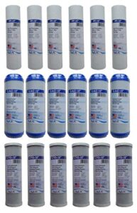 3 years supply (18 pcs) universal reverse osmosis ro replacement set of 3 filters: sediment, gac, cto carbon block