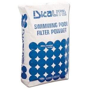 dicalite minerals de swimming pool filter media-50 pounds, 3-5 microns in size, white