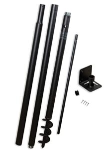 universal mounting pole kit - great for post-mounted bird houses and bird feeders, heavy duty pole with threaded connections