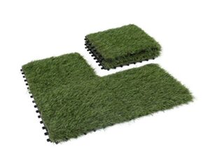 golden moon artificial grass turf tile interlocking self-draining mat, 1x1 ft, 1.5 in pile height, 6 pack