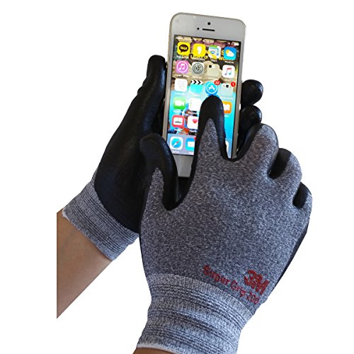 3M Super Grip 200 All Day Comfort Nitrile Foam Coated Work Gloves-10 Pairs (Large, Gray)