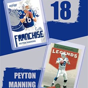 Peyton Manning (5) Assorted Football Cards Bundle - Denver Broncos, Indianapolis Colts Trading Cards