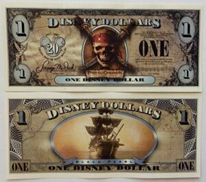 2007 pirates of the caribbean disney dollar (20th anniversary) the curse of the black pearl (individual serial number) uncirculated