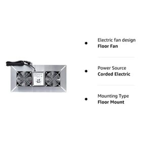 Durablow 220 CFM Air-Out Stainless Steel Crawl Space Vent Fan, Dual Fans with Dehumidistat & Thermostat, Foundation Vent, Radon Mitigation, for Crawl Space, Basement (Stainless Steel 430, M2D-S430)