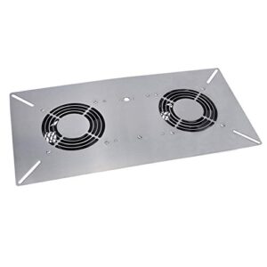 Durablow 220 CFM Air-Out Stainless Steel Crawl Space Vent Fan, Dual Fans with Dehumidistat & Thermostat, Foundation Vent, Radon Mitigation, for Crawl Space, Basement (Stainless Steel 430, M2D-S430)