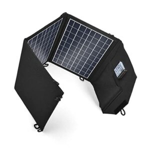 talentcell 21w foldable solar panel charger with dc 18v and 5v usb output for charging all types of 12v rechargeable batteries and most 5v devices