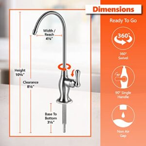 Express Water Deluxe Water Filter Faucet – Chrome Coke-Shaped Faucet – 100% Lead-Free Drinking Water Faucet – Compatible with Reverse Osmosis Water Filtration Systems