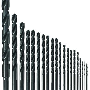 BOSCH BL21A 21-Piece Assorted Set Black Oxide Metal Drill Bits with Included Case for Applications in Light-Gauge Metal, Wood, Plastic