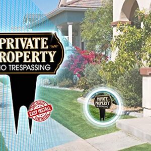 Signs Authority Private Property No Trespassing Sign - Dibond Aluminum 15" X12" No Trespassing Signs Private Property - Metal Yard Signs Protect your Home and Businesses with Private Property Signs