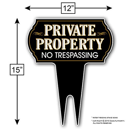 Signs Authority Private Property No Trespassing Sign - Dibond Aluminum 15" X12" No Trespassing Signs Private Property - Metal Yard Signs Protect your Home and Businesses with Private Property Signs