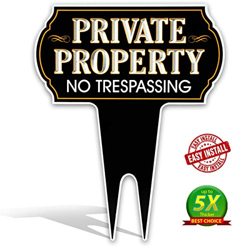 Signs Authority Private Property No Trespassing Sign - Dibond Aluminum 15" X12" No Trespassing Signs Private Property - Metal Yard Signs Protect your Home and Businesses with Private Property Signs