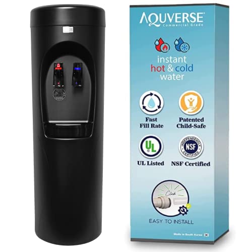 Aquverse Commercial Grade Bottleless Hot & Cold Water Cooler Dispenser with Filter, Black | NSF and UL/Energy Star Certified (A3500-K)