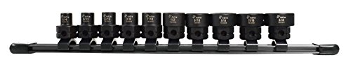 Astro Tools 78310 10-Piece 3/8" Drive Low Profile Nano Impact Sockets - SAE