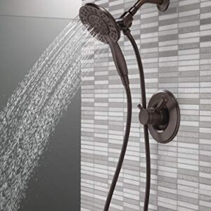 Delta Faucet Linden 17 Series Dual-Function Shower Faucet, Shower Trim Kit with 4-Spray In2ition 2-in-1 Dual Hand Held Shower Head with Hose, Venetian Bronze T17294-RB-I (Valve Not Included)