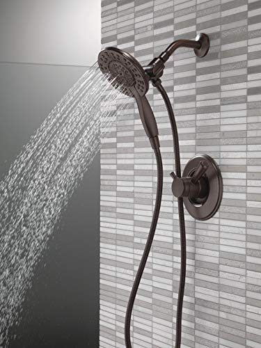 Delta Faucet Linden 17 Series Dual-Function Shower Faucet, Shower Trim Kit with 4-Spray In2ition 2-in-1 Dual Hand Held Shower Head with Hose, Venetian Bronze T17294-RB-I (Valve Not Included)