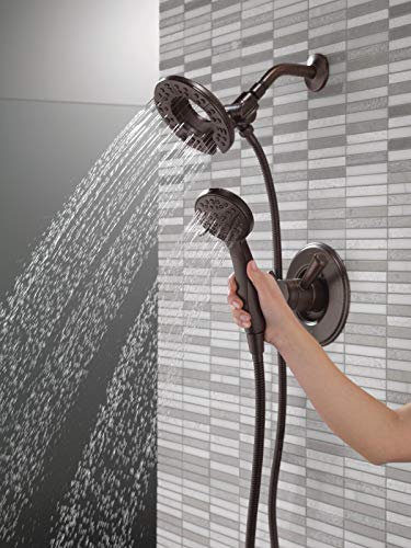 Delta Faucet Linden 17 Series Dual-Function Shower Faucet, Shower Trim Kit with 4-Spray In2ition 2-in-1 Dual Hand Held Shower Head with Hose, Venetian Bronze T17294-RB-I (Valve Not Included)