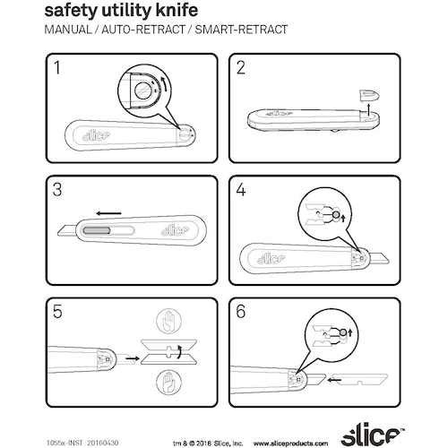 Slice 10554 Auto Retract Utility Knife, Finger Friendly, Safe Ceramic Blade Retracts Automatically, Lasts 11x Longer Than Steel, 1 Pack, Green