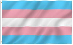 anley fly breeze 3x5 foot transgender flag - vivid color and fade proof - canvas header and double stitched - pink blue rainbow lgbt pride month parade flags with brass grommets 3 x 5 ft