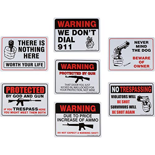 Second Amendment Novelty Signs, 9 inches by 12 inches - Pack of 7