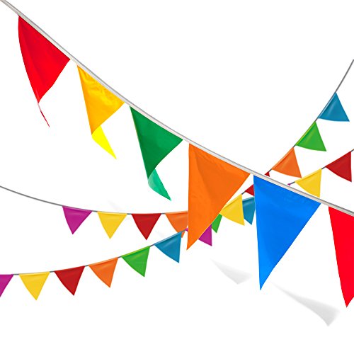 250pcs Multicolor Pennant Flags,LOOBJOYGAME 263Ft Nylon Fabric Decorations Grand Opening Banner Rope