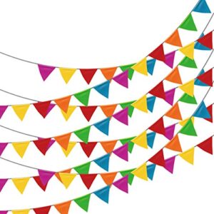 250pcs multicolor pennant flags,loobjoygame 263ft nylon fabric decorations grand opening banner rope