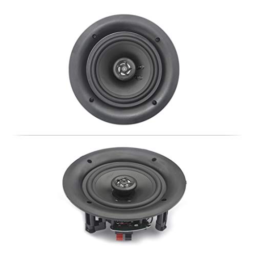 Pyle 6.5” 4 Bluetooth Flush Mount In-wall In-ceiling 2-Way Speaker System Quick Connections Changeable Round/Square Grill Polypropylene Cone & Tweeter Stereo Sound 4 Ch Amplifier 200 Watt - PDICBT266