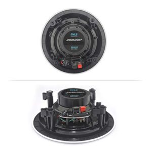 Pyle 6.5” 4 Bluetooth Flush Mount In-wall In-ceiling 2-Way Speaker System Quick Connections Changeable Round/Square Grill Polypropylene Cone & Tweeter Stereo Sound 4 Ch Amplifier 200 Watt - PDICBT266